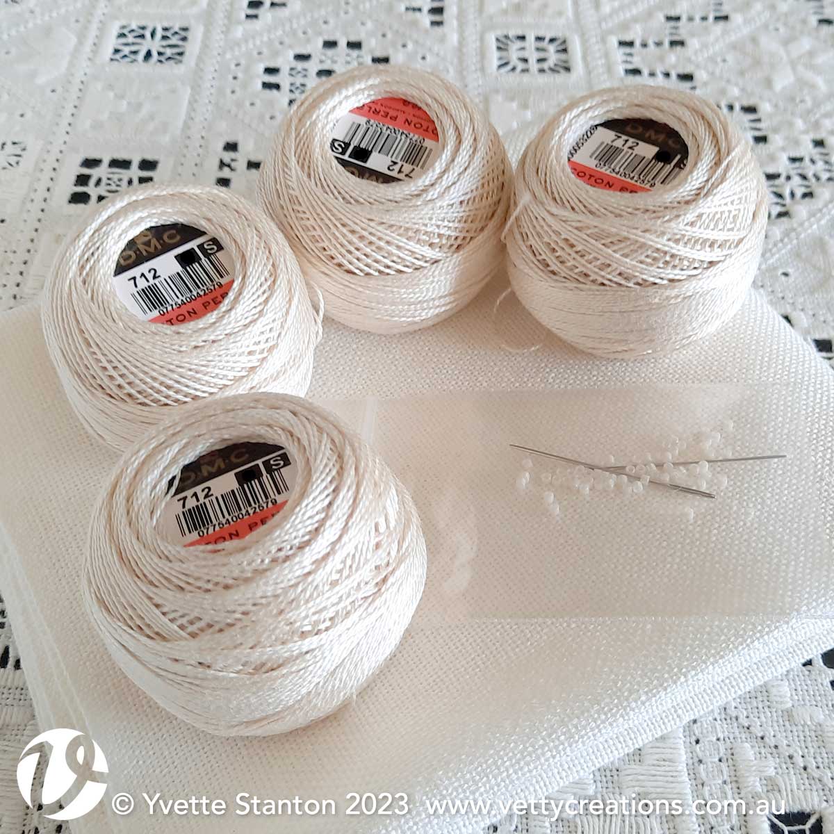 Hardanger Filling Stitch Sampler supplies pack with cotton thread