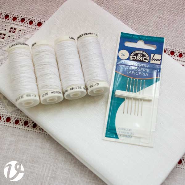 Medium early-style Hardanger project supplies pack